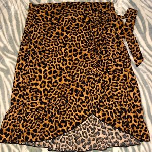 Leopard wrap skirt